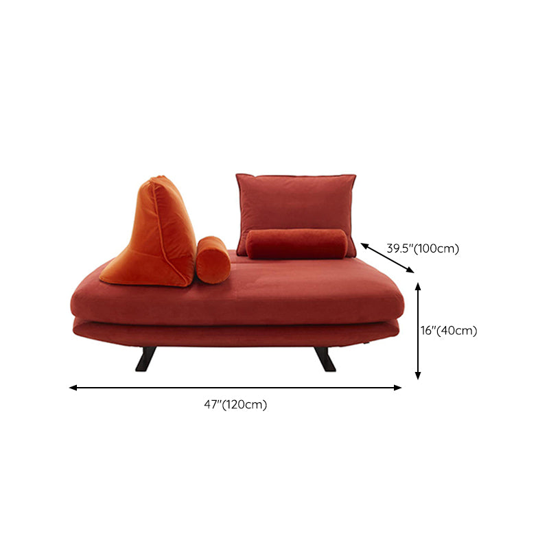 Contemporary Upholstered Solid Color Chaise Chair with Metal Legs