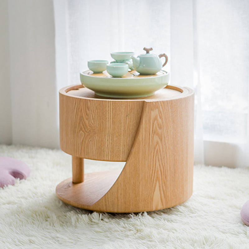 Traditional Side End Snack Table with Shelf and Tray Top for Bedroom