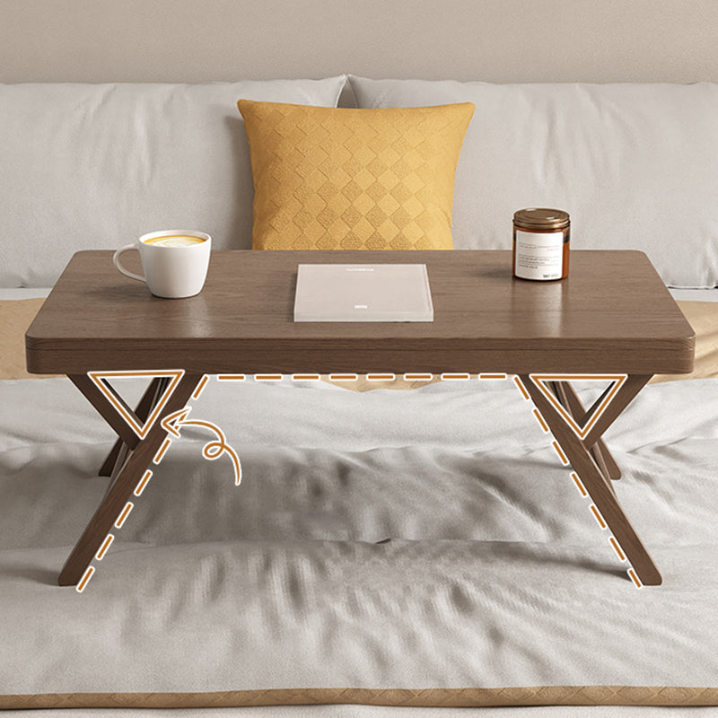 Traditional Rubber Wood Sofa Side Accent Table with 4 Legs for Bedroom