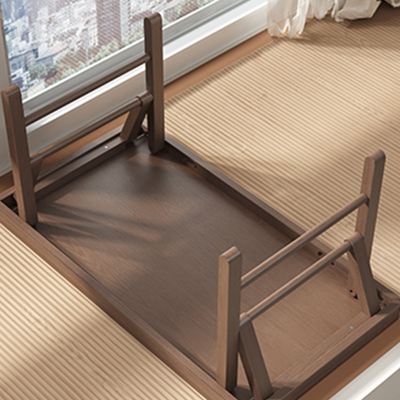 Traditional Rubber Wood Sofa Side Accent Table with 4 Legs for Bedroom