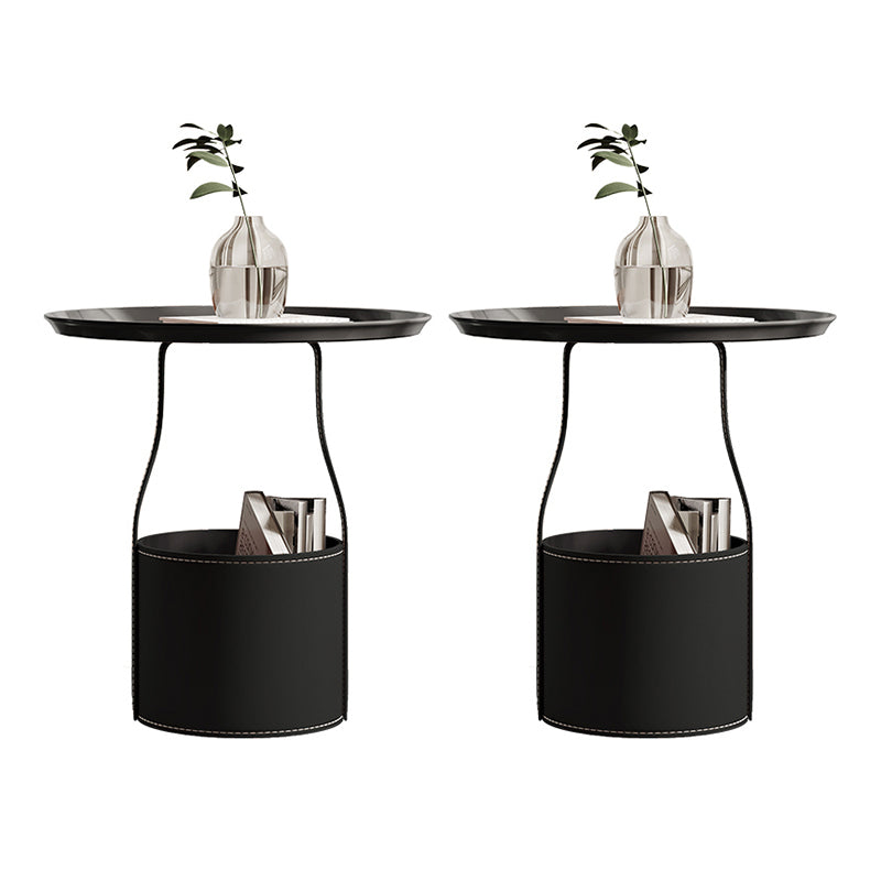 Mid-Century Modern Sofa Side Accent Table with Tray Top for Living Room