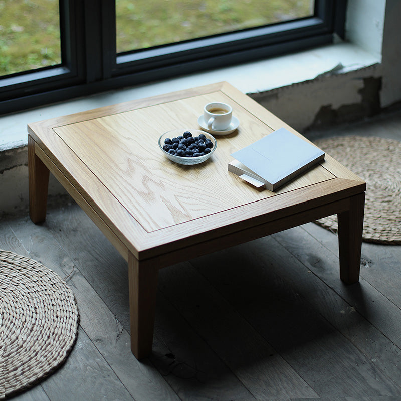 Traditional Solid Wood Sofa Side Accent Table with Suqare Top