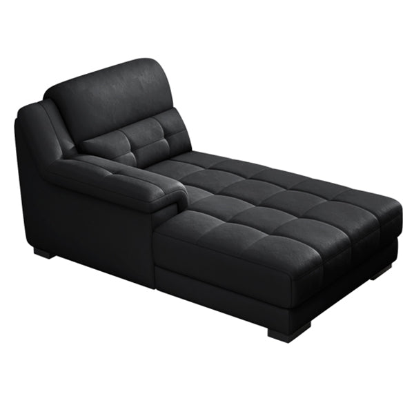 Modern Upholstered Cushioned Leather Pillow Top Arms Chaise Lounge Couch
