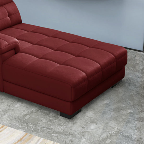 Modern Upholstered Cushioned Leather Pillow Top Arms Chaise Lounge Couch
