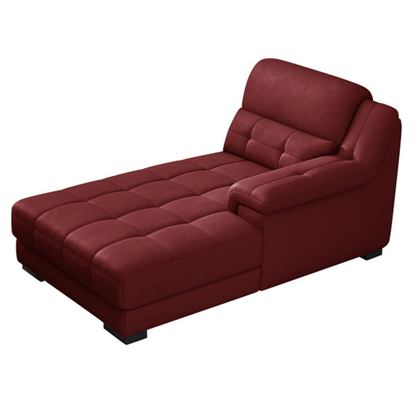 Modern Upholstered Cushioned Leather Pillow Top Arms Chaise Lounge Couch
