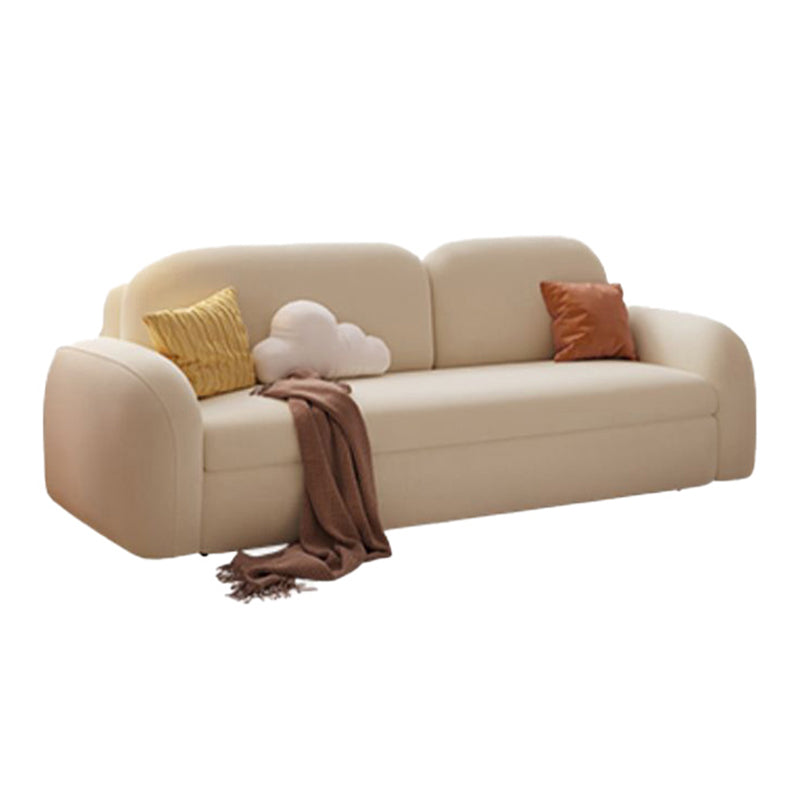 Modern & Contemporary Fabric Removable White Futon Sleeper Sofa