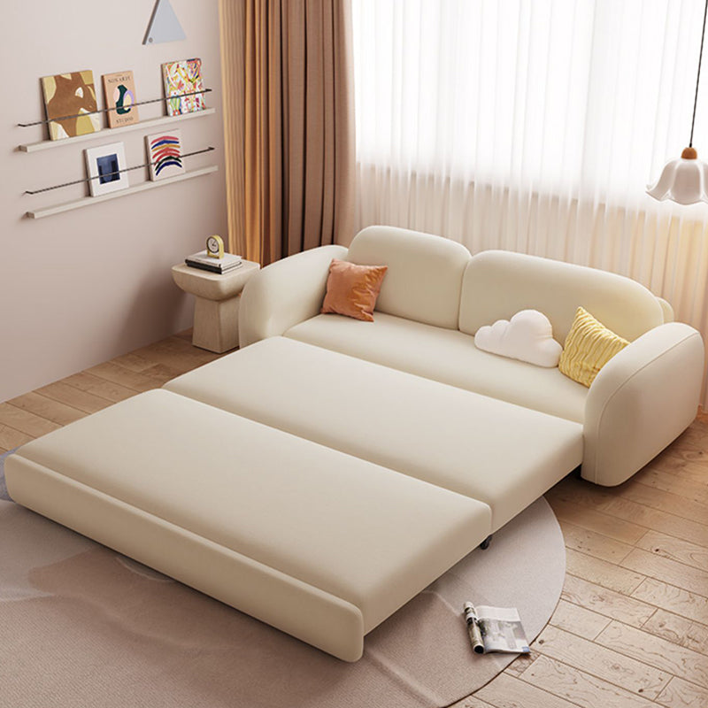 Modern & Contemporary Fabric Removable White Futon Sleeper Sofa