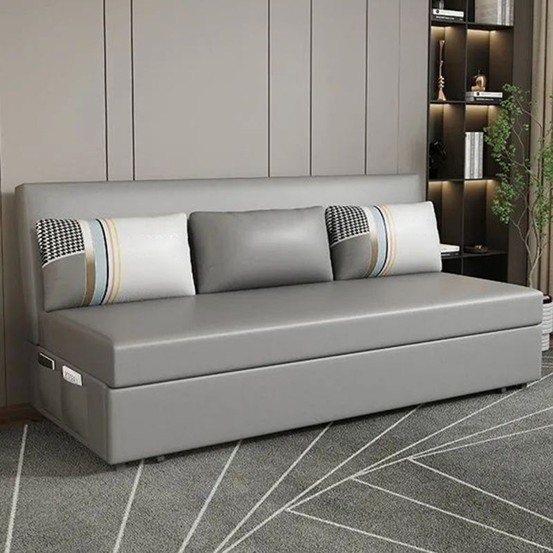 Modern & Contemporary Faux leather Upholstered Futon Sleeper Sofa Bed