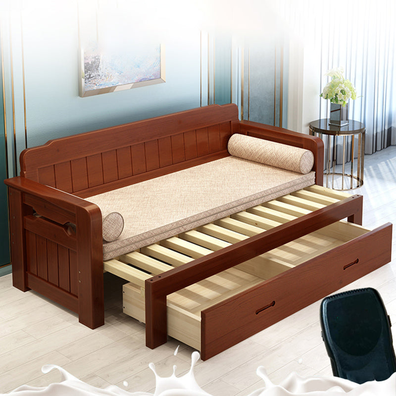 81" Scandinavian Sleeper Sofa with Mattress Solid Wood Futon and Mattress