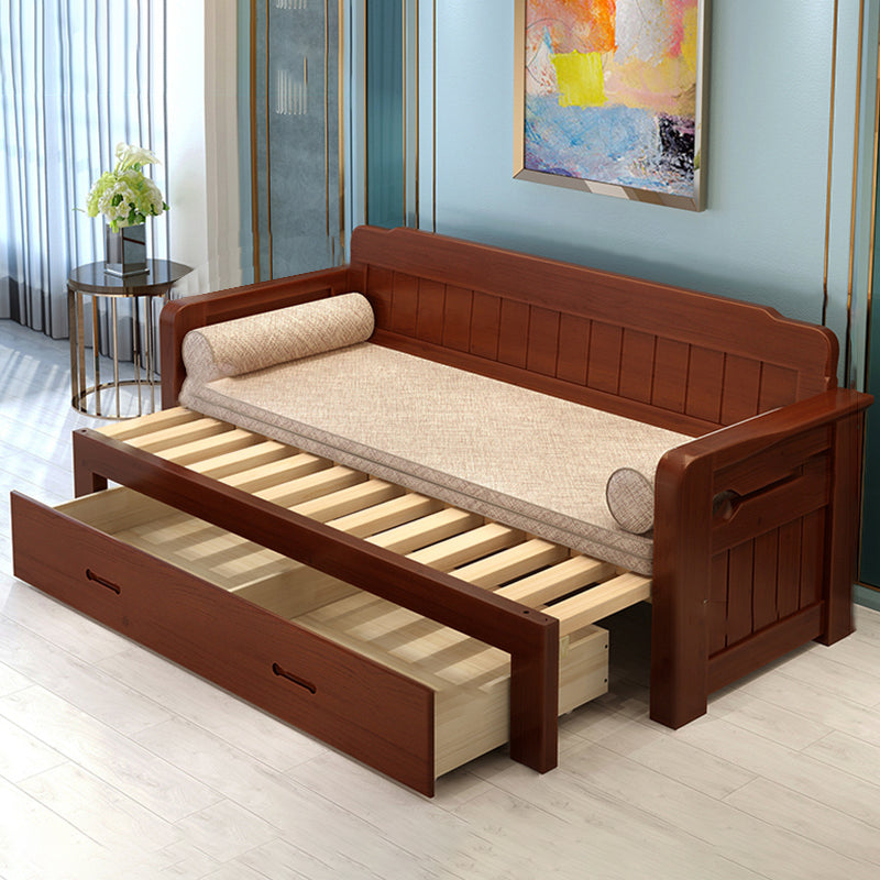 81" Scandinavian Sleeper Sofa with Mattress Solid Wood Futon and Mattress