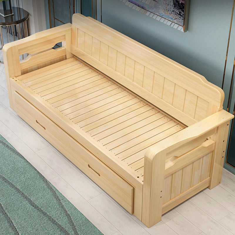 81" Scandinavian Sleeper Sofa with Mattress Solid Wood Futon and Mattress