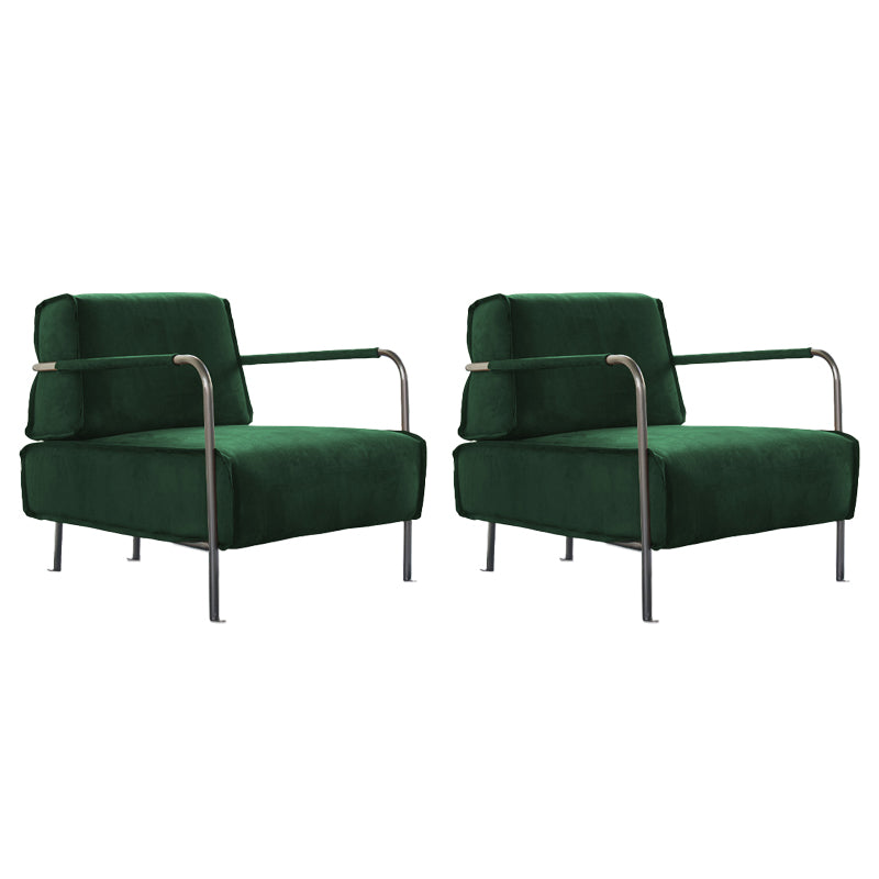 Contemporary Lounge Accent Chair with Metal Frame and Loose Back