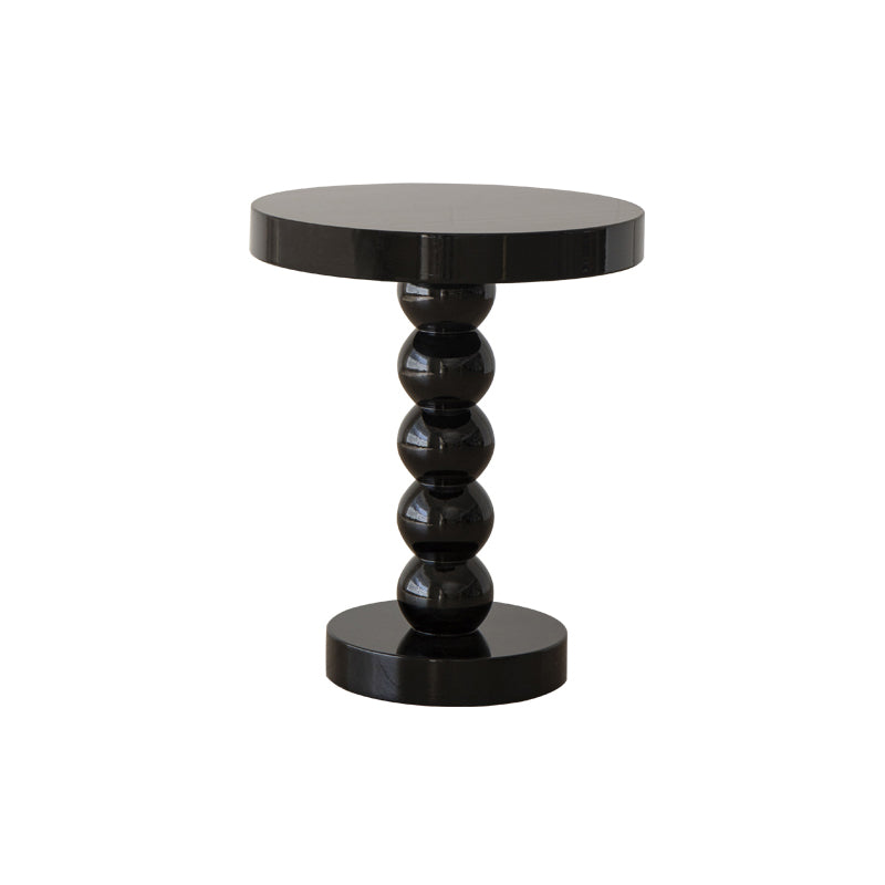 Contemporary Side End Table Round Pedestal Living Room Solid Wood Corner Table