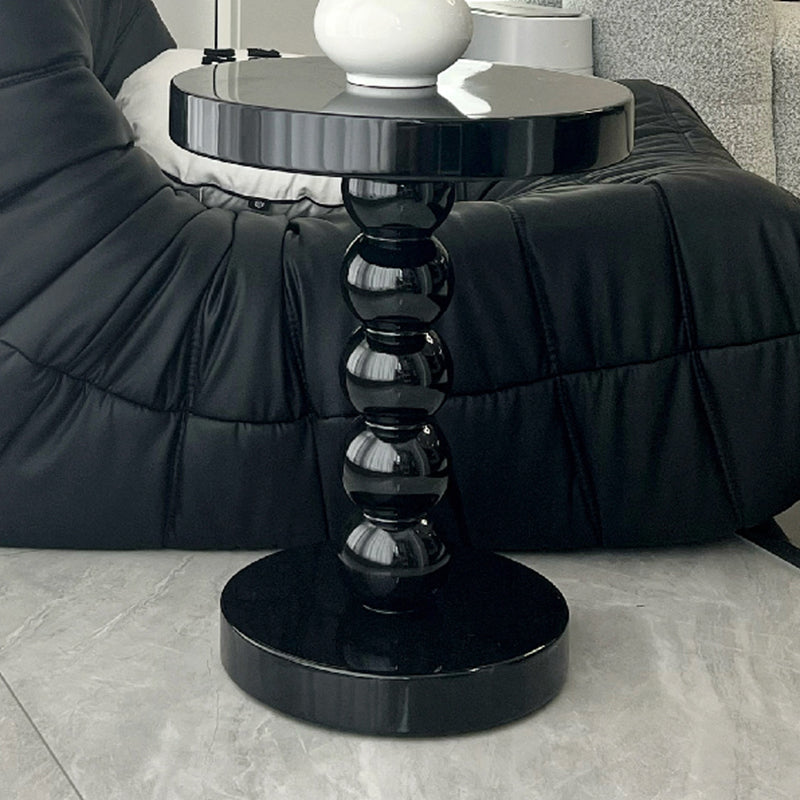 Contemporary Side End Table Round Pedestal Living Room Solid Wood Corner Table