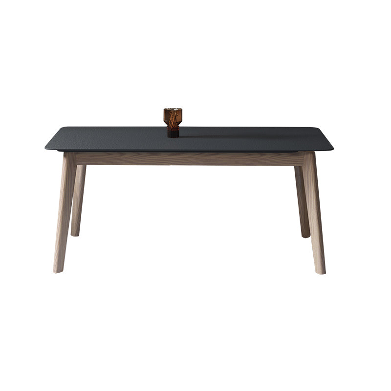 Modern Dining Table with Ash Wood Legs Rectangle Dinette Table