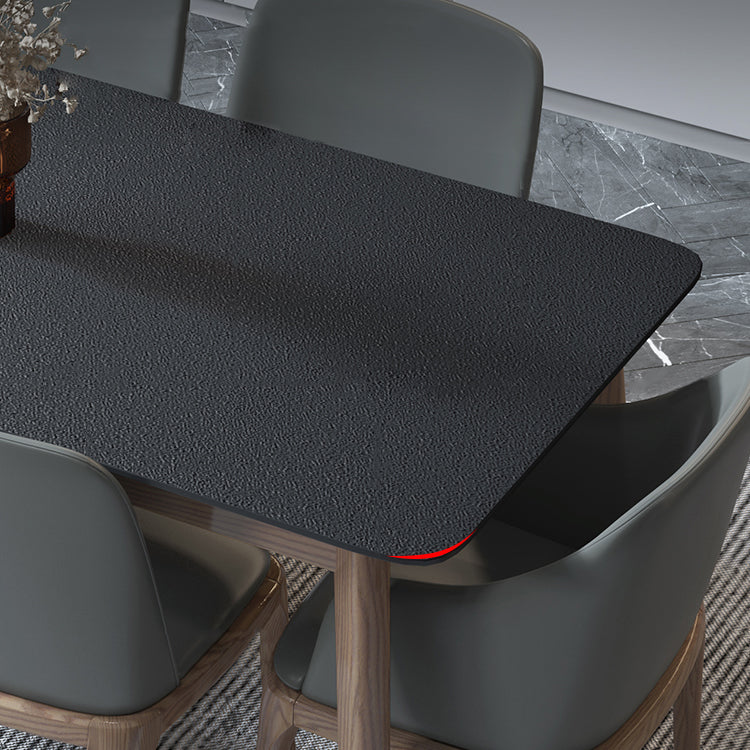 Modern Dining Table with Ash Wood Legs Rectangle Dinette Table