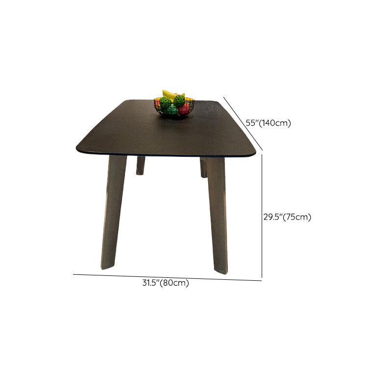 Modern Stone Rectangle Dining Table Solid Wood Table for Dining Room