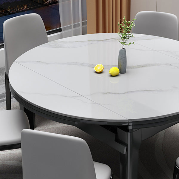 7 Piece Sintered Stone and Solid Wood Dining Room Furniture Set