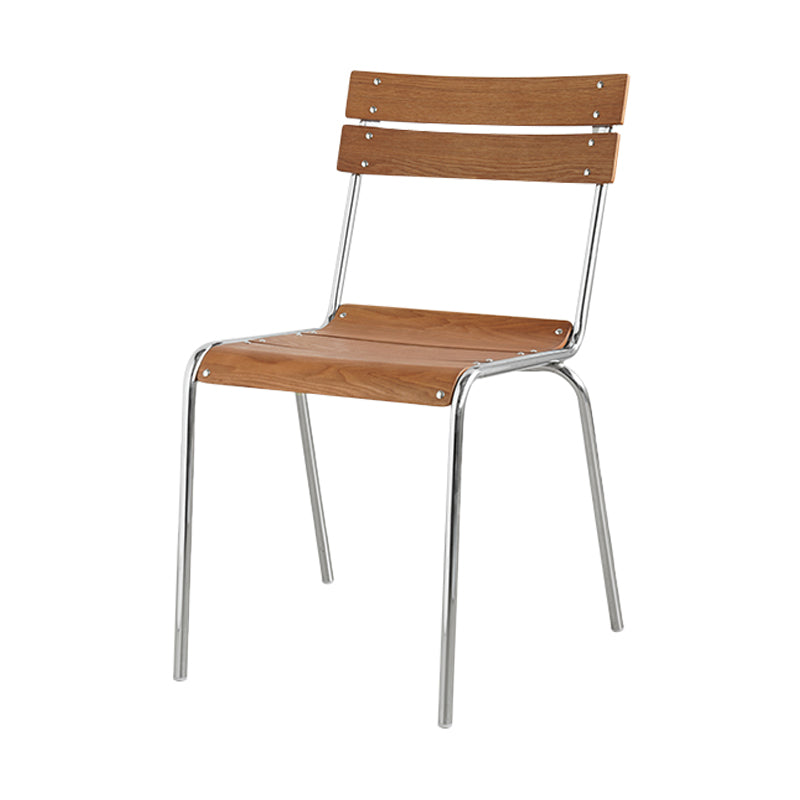 Dining Room Contemporary Silver Leg Open Back Armless Dining Chair