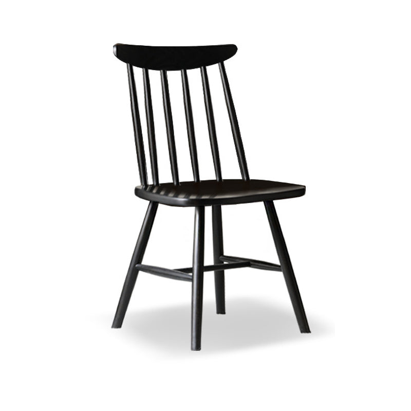 Contemporary Solid Wood Slat Back Dining Room Chair in Black