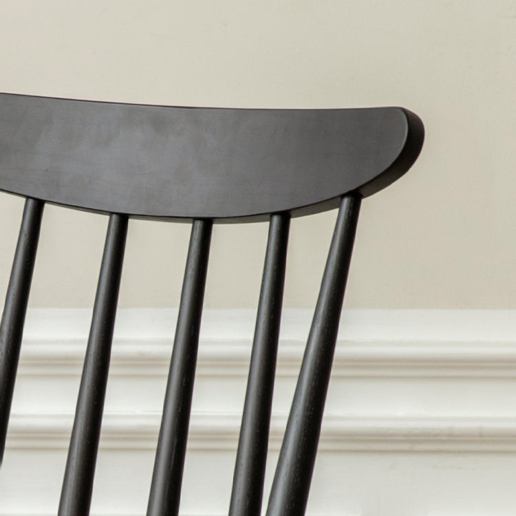 Contemporary Solid Wood Slat Back Dining Room Chair in Black