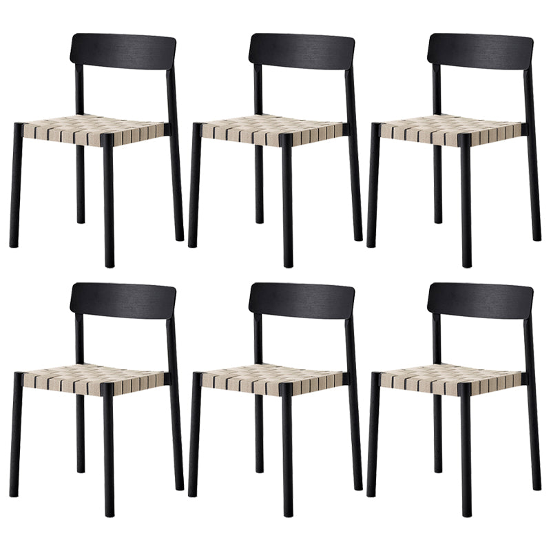 Modern Solid Wood Open Back Armless Dining Room Chair for Home