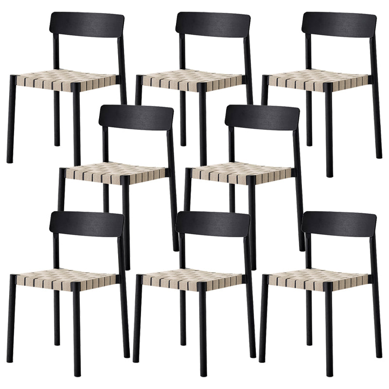 Modern Solid Wood Open Back Armless Dining Room Chair for Home