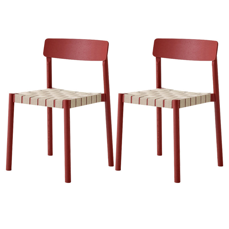 Modern Solid Wood Open Back Armless Dining Room Chair for Home