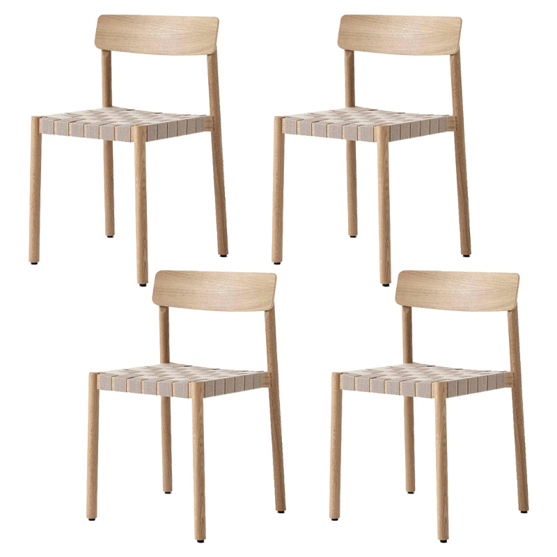 Modern Solid Wood Open Back Armless Dining Room Chair for Home