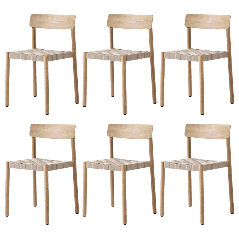 Modern Solid Wood Open Back Armless Dining Room Chair for Home