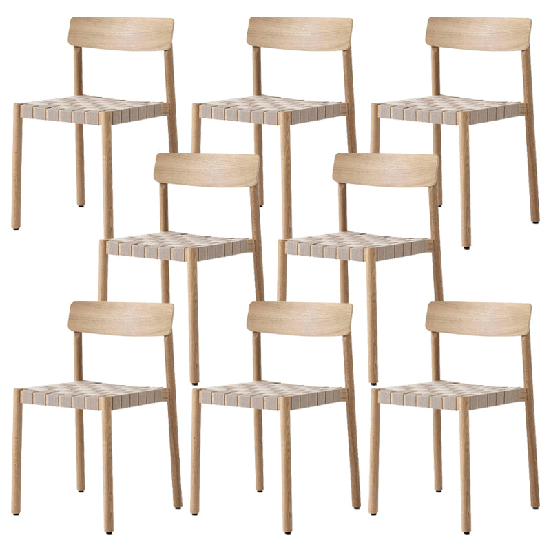 Modern Solid Wood Open Back Armless Dining Room Chair for Home