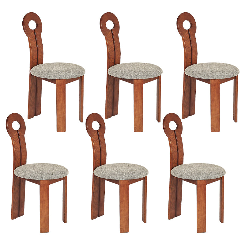 Modern Upholstered Home Solid Wood Slat Back Armless Dining Chair