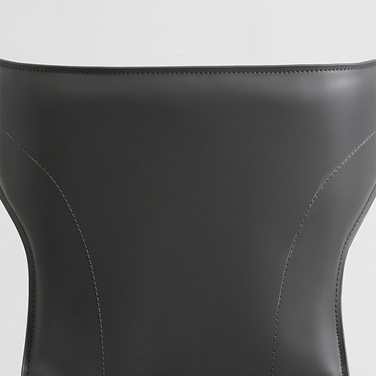 Contemporary Faux Leather and Metal Armless Dining Room Chair