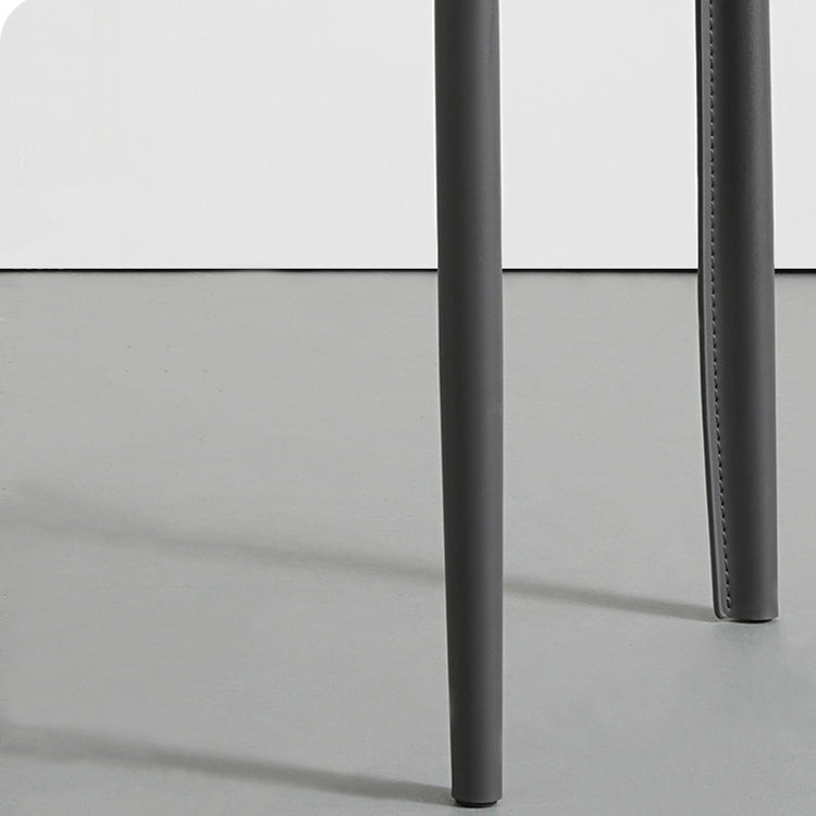 Contemporary Faux Leather and Metal Armless Dining Room Chair