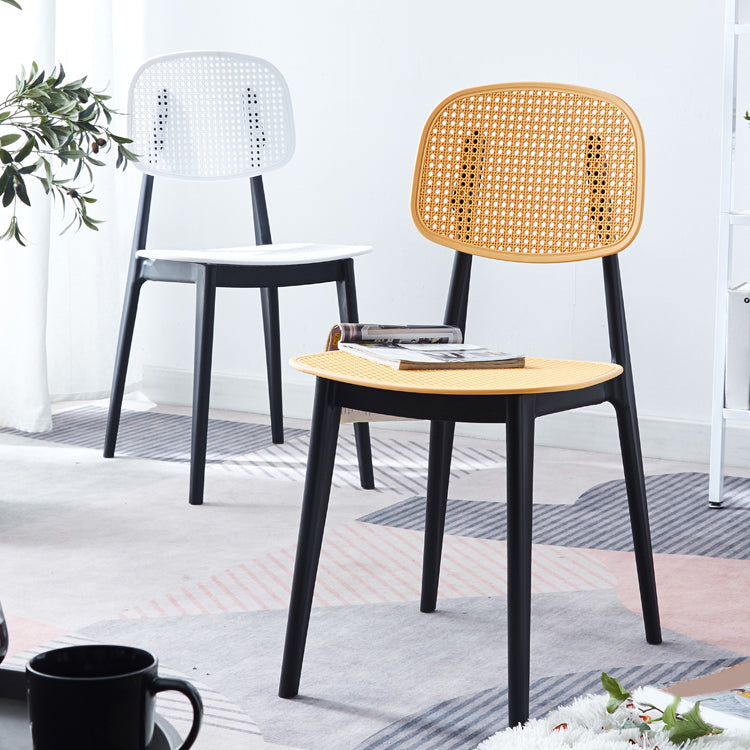 Contemporary Style Open Back Plastic Dining Side Chair for Dining Room