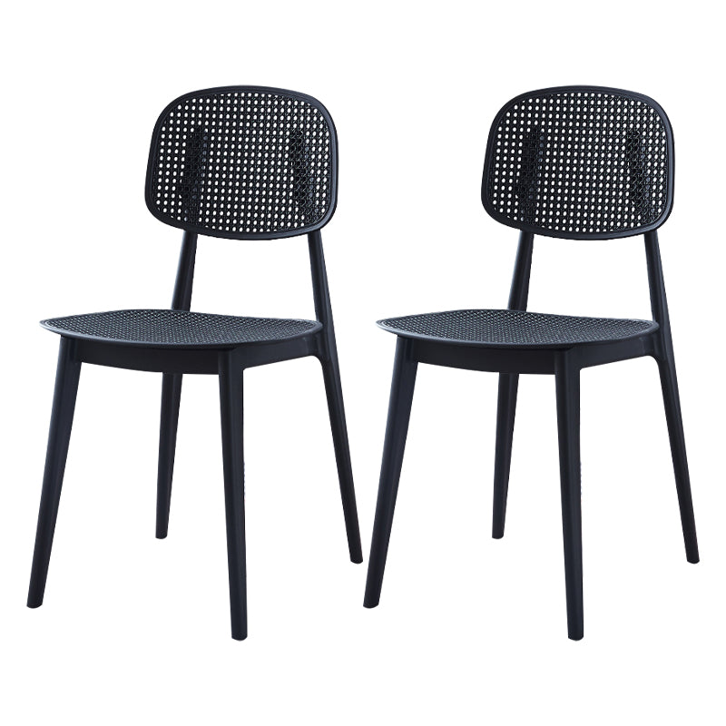 Contemporary Style Open Back Plastic Dining Side Chair for Dining Room