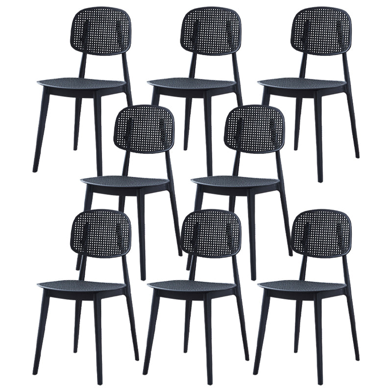 Contemporary Style Open Back Plastic Dining Side Chair for Dining Room