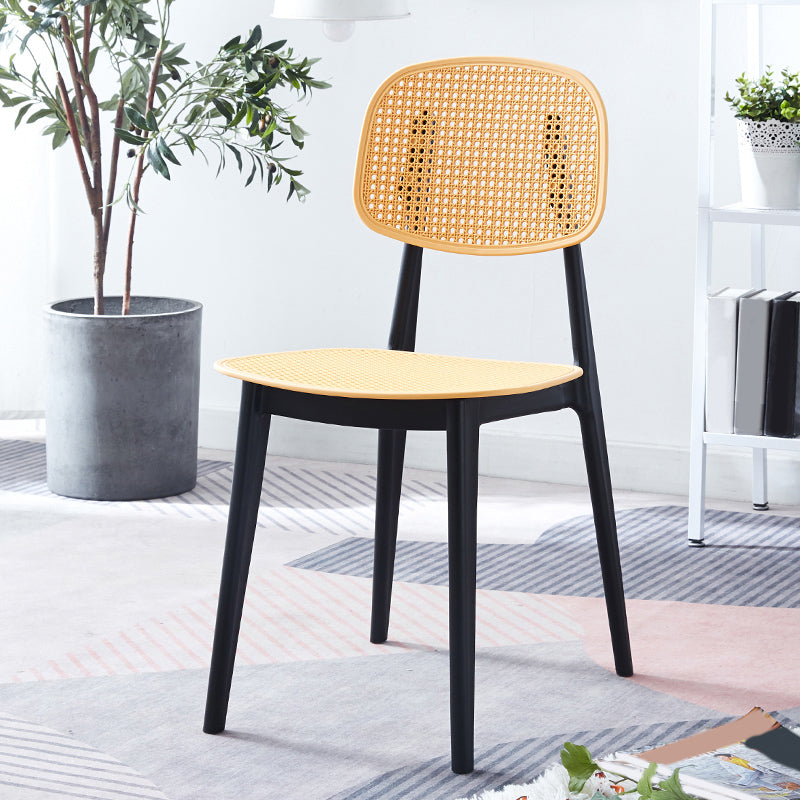 Contemporary Style Open Back Plastic Dining Side Chair for Dining Room
