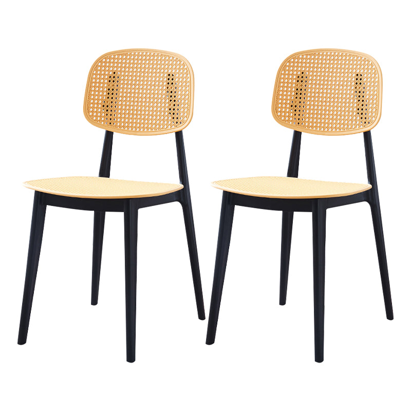 Contemporary Style Open Back Plastic Dining Side Chair for Dining Room