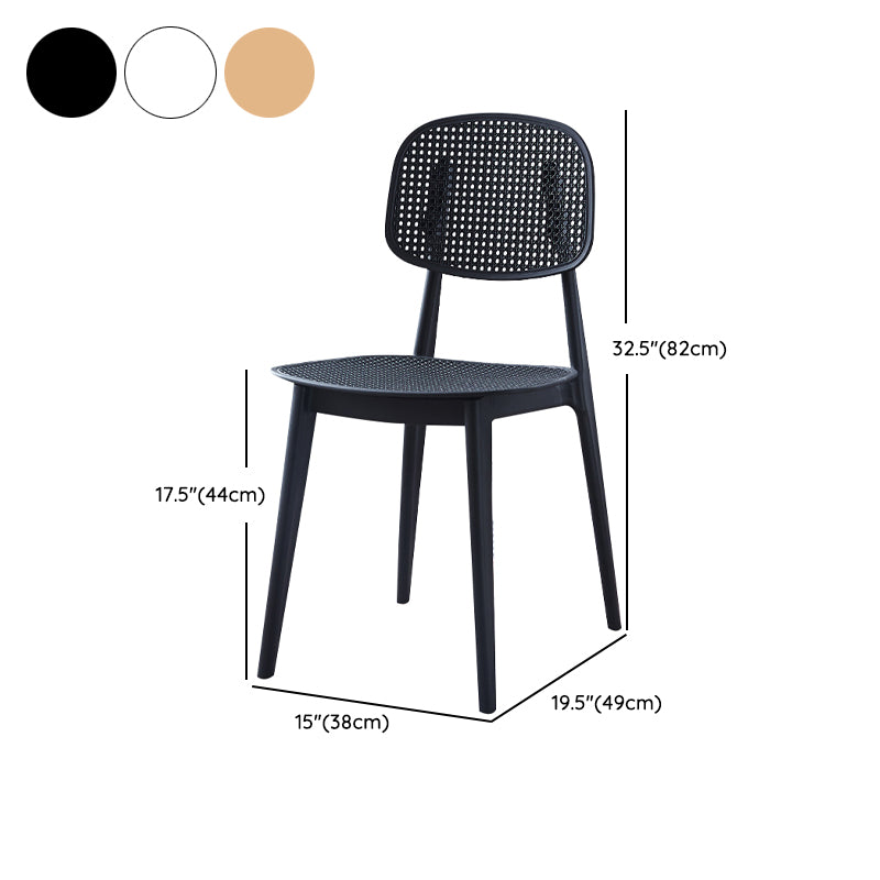 Contemporary Style Open Back Plastic Dining Side Chair for Dining Room
