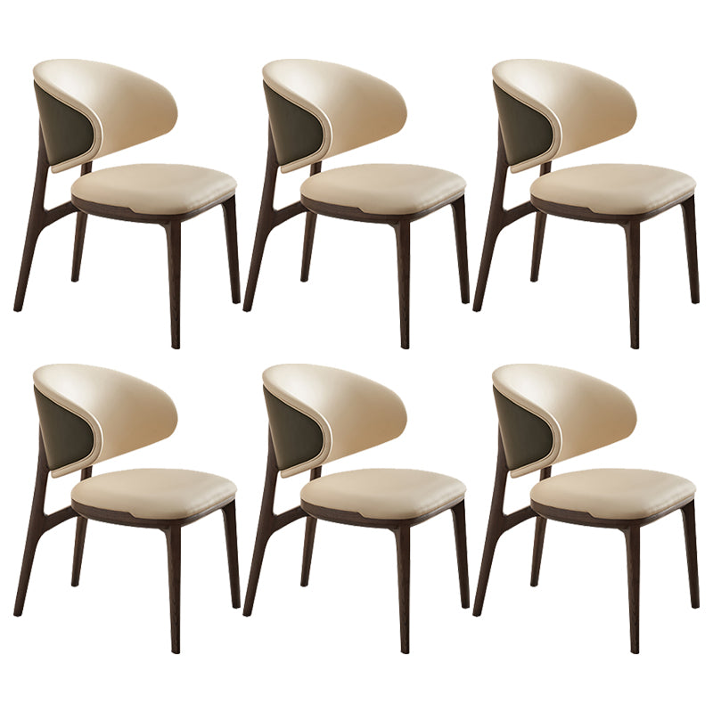 Open Back Solid Wood and Upholstered Contemporary Dining Chairs