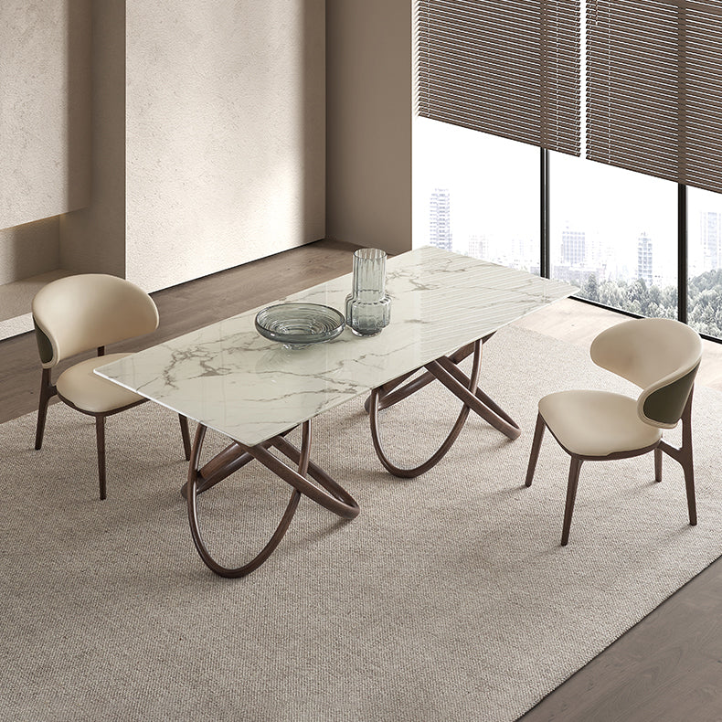 Open Back Solid Wood and Upholstered Contemporary Dining Chairs