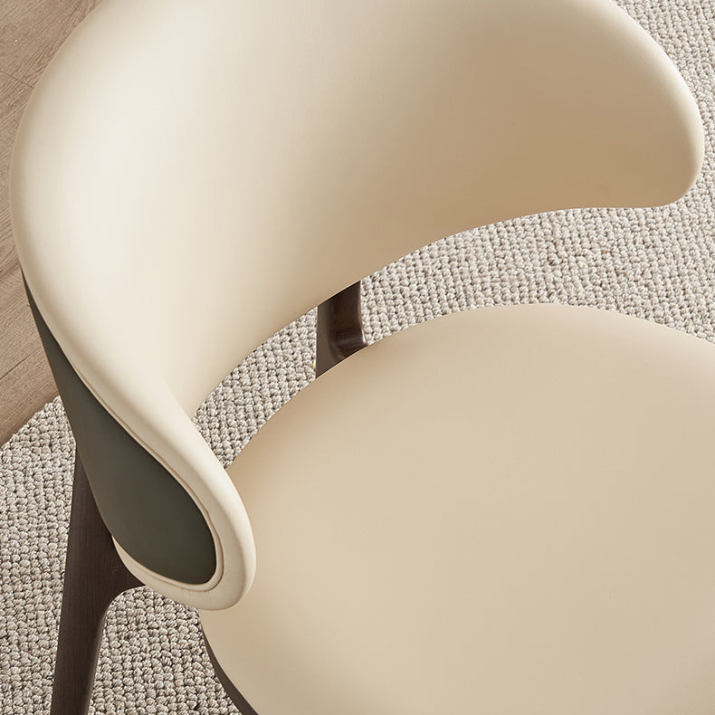 Open Back Solid Wood and Upholstered Contemporary Dining Chairs