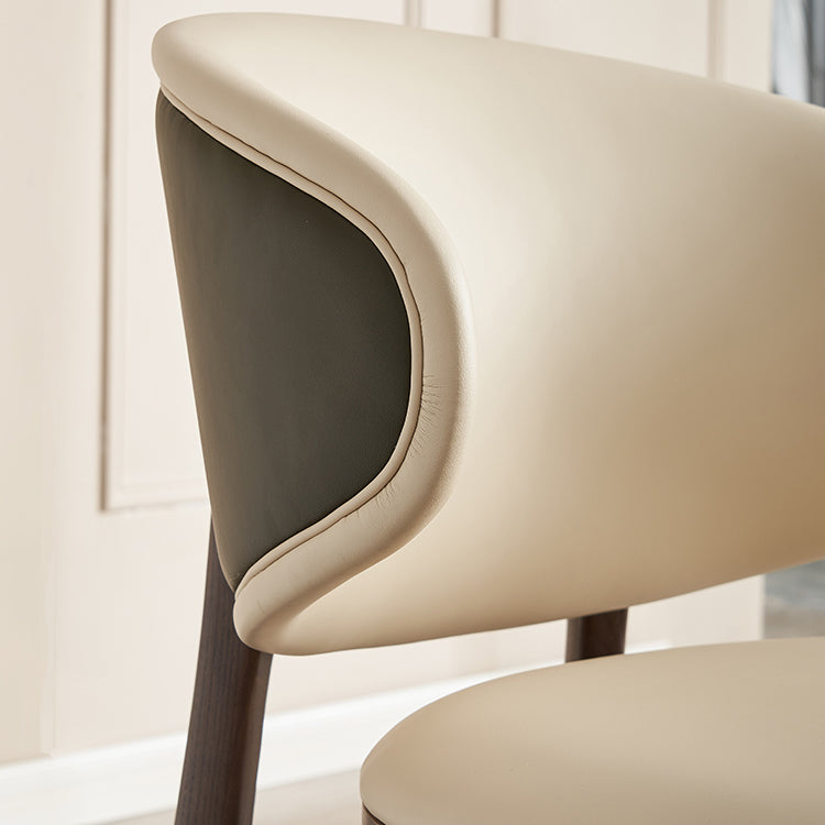 Open Back Solid Wood and Upholstered Contemporary Dining Chairs