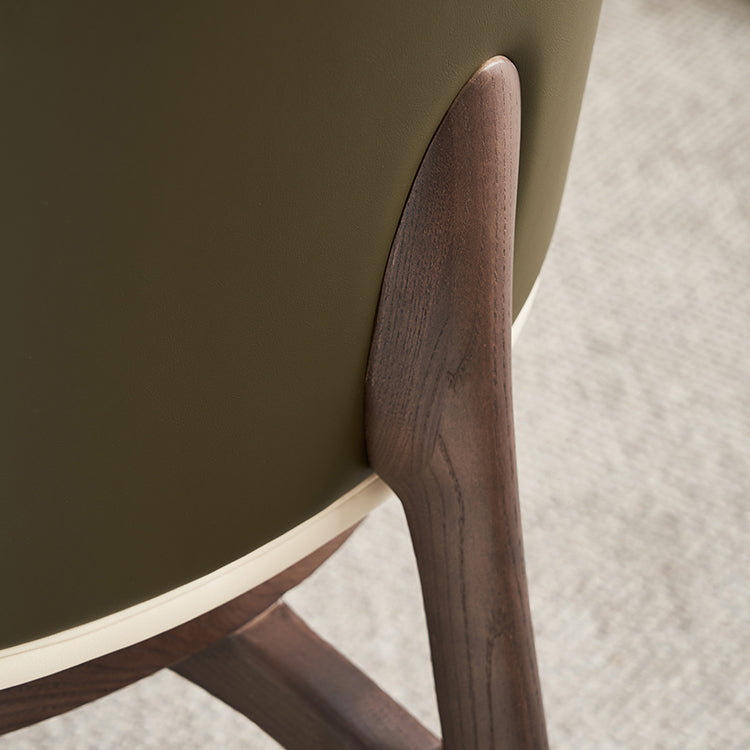 Open Back Solid Wood and Upholstered Contemporary Dining Chairs