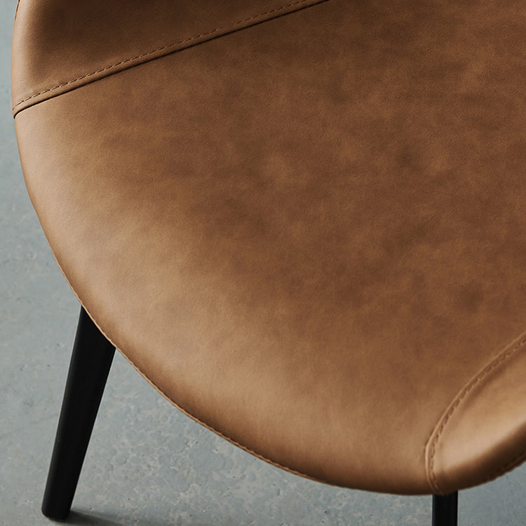 Modern Metal and Faux Leather Armless Dining Chairs for Kitchen