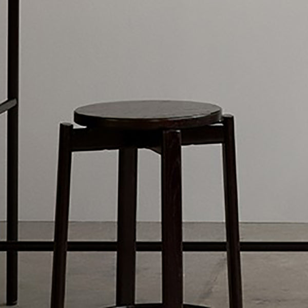 Contemporary 29.5-inch Backless Bar Stool with Solid Wood Base