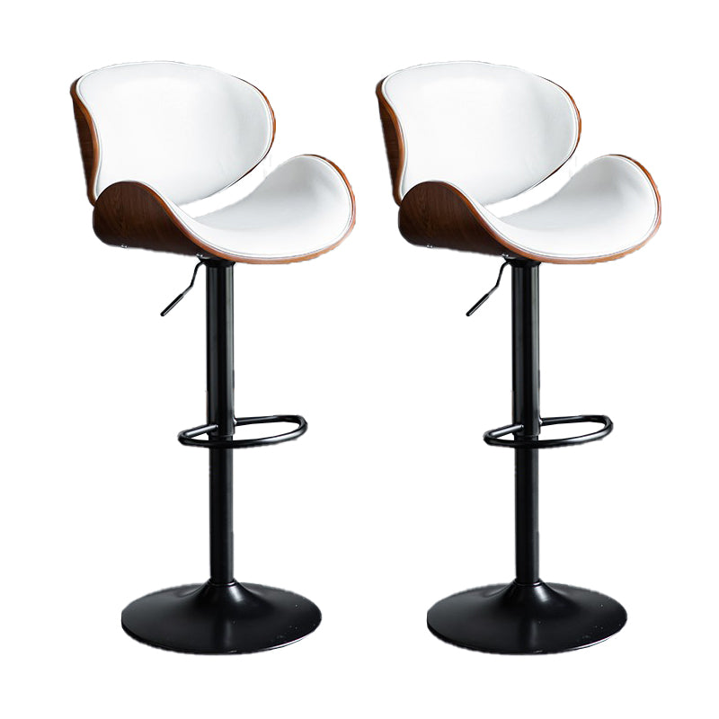 Contemporary Adjustable Height Swivel Bucket Bar Stool with Footrest