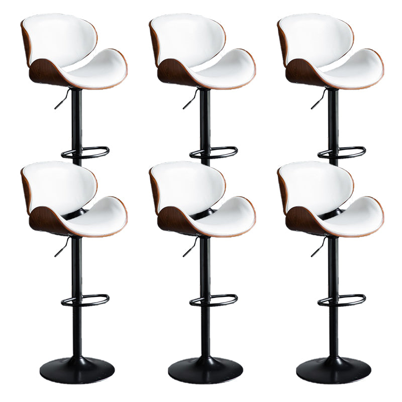 Contemporary Adjustable Height Swivel Bucket Bar Stool with Footrest