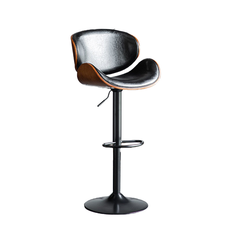 Contemporary Adjustable Height Swivel Bucket Bar Stool with Footrest
